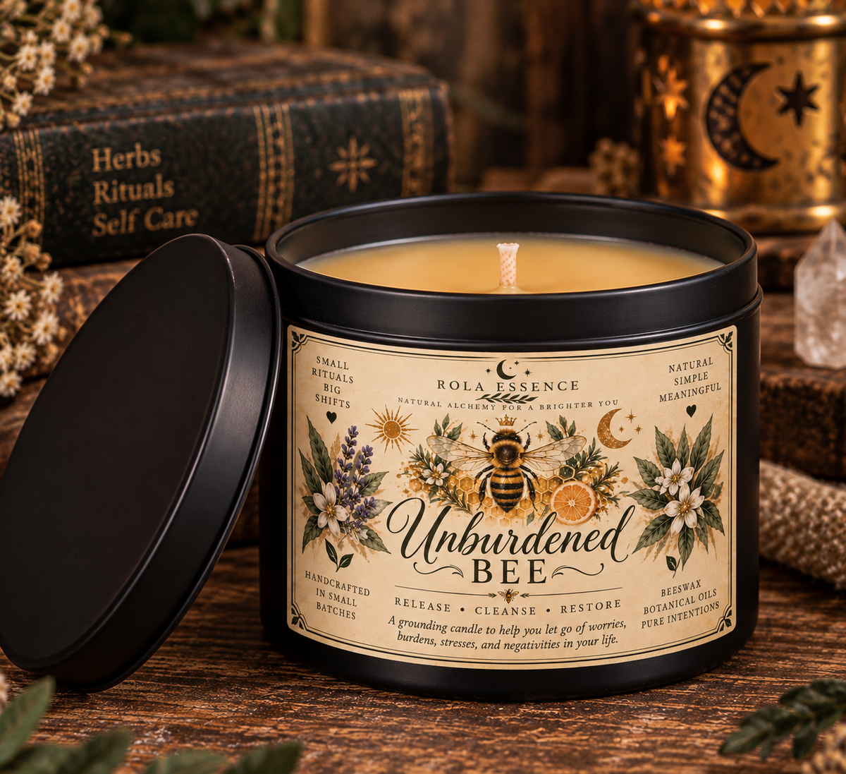 Unburdened Bee Candle - Release • Cleanse • Restore