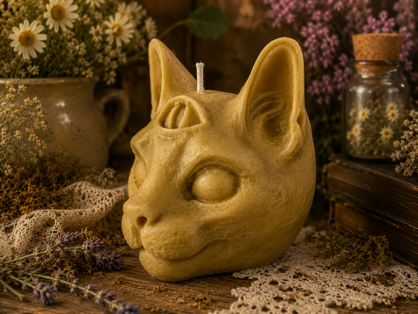 The Watcher’s Gaze - Cosmic Cat Candle