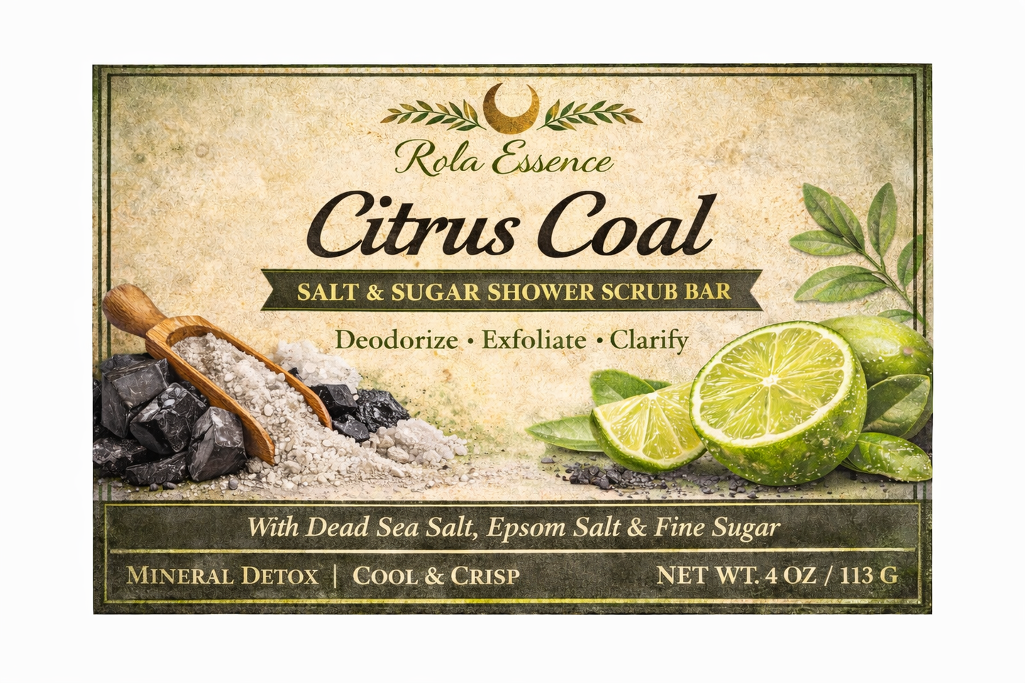 Citrus Coal - Salt & Sugar Shower Scrub Bar