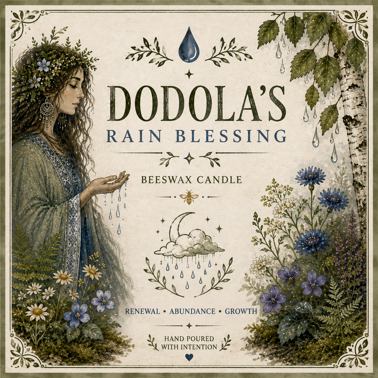 Dodola’s Rain Blessing Beeswax Candle