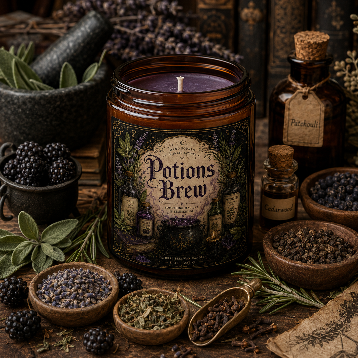 Potions Brew Beeswax Candle | Brew. Burn. Bewitch.