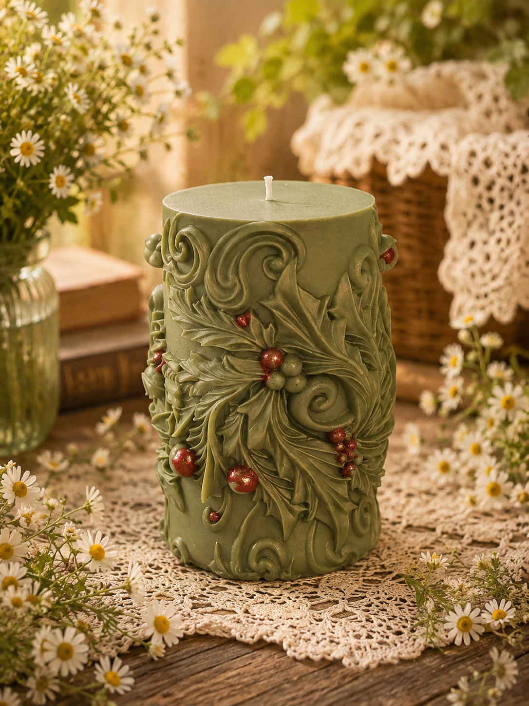 Winterberry Hollow Beeswax Candle