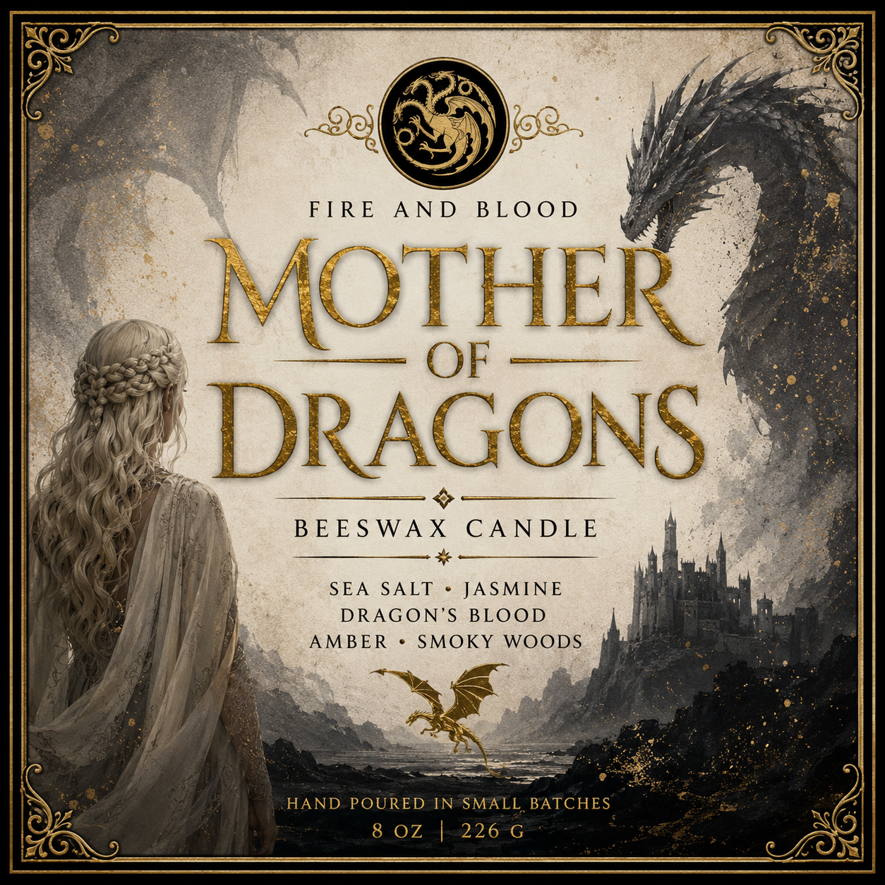 Mother of Dragons Beeswax Candle