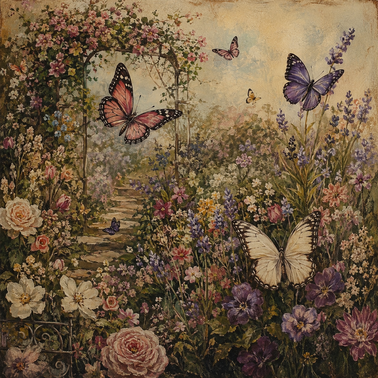 Butterfly Garden Beeswax Candle