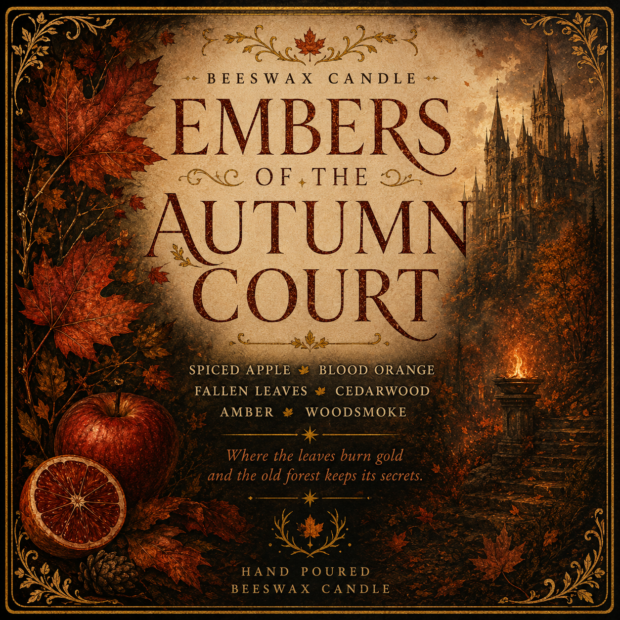Embers of the Autumn Court Beeswax Candle