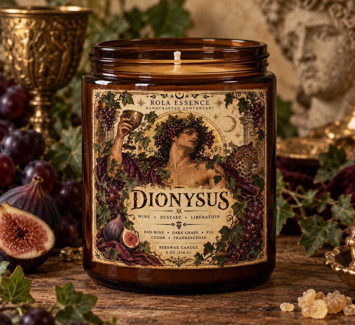 Dionysus Beeswax Candle - The Divine Reveler