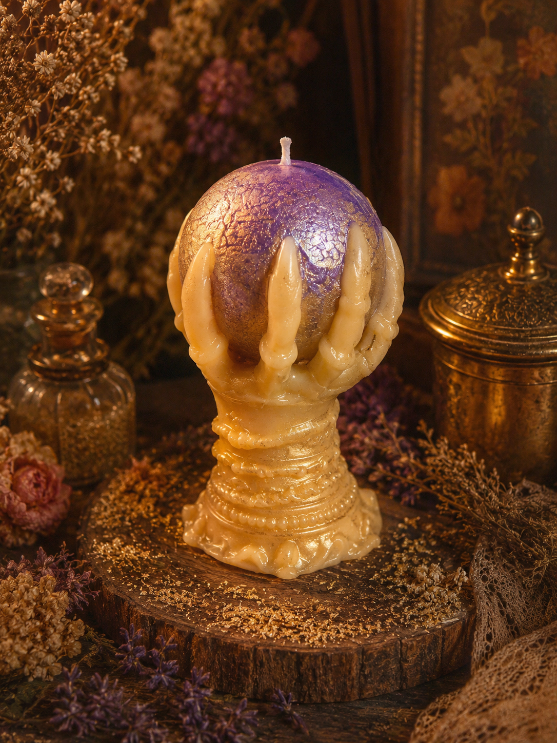 Mystic Oracle Sculptural Beeswax Candle | Where Intuition Awakens