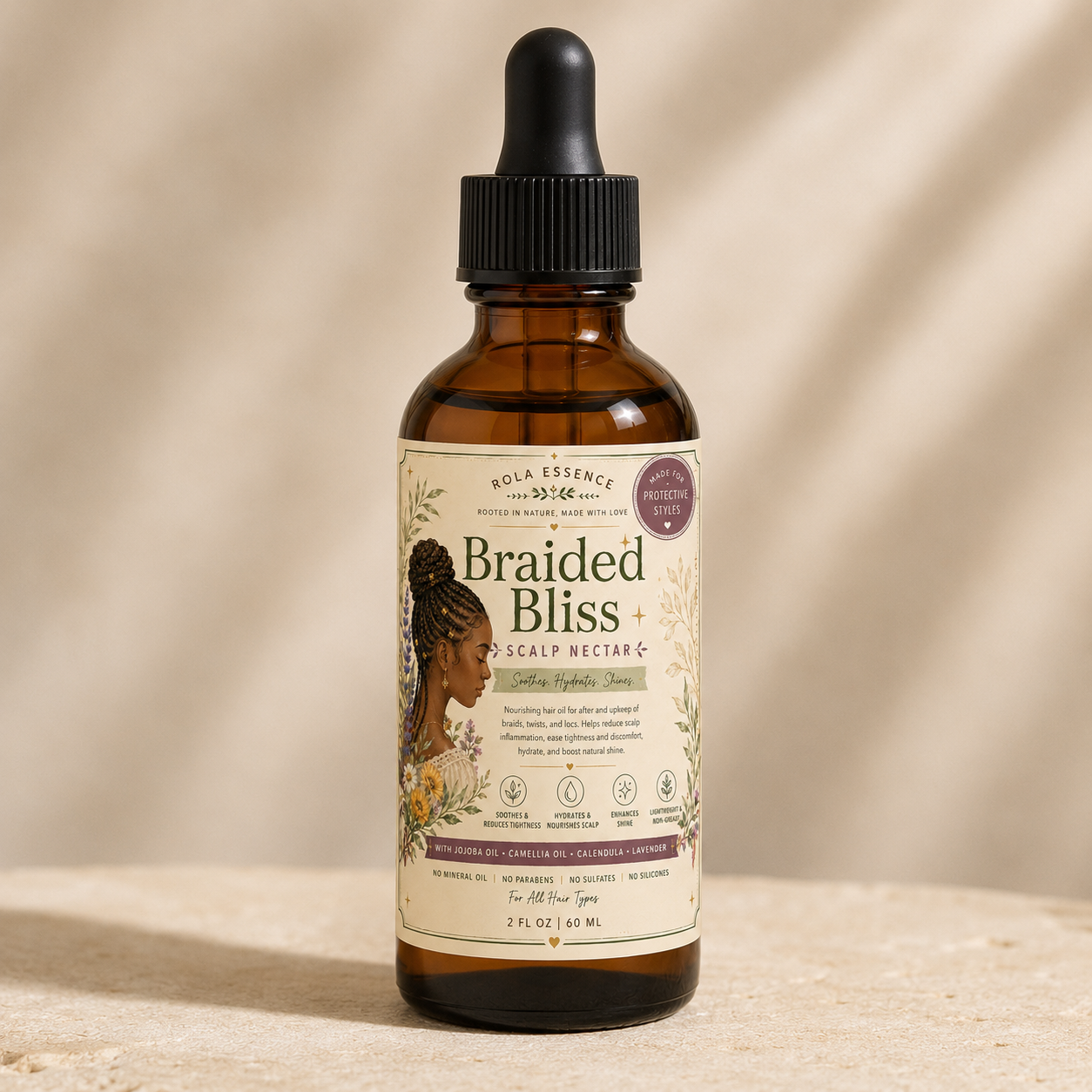 Braided Bliss Scalp Nectar - Hydrating • Pain-reducing • Shine Increasing