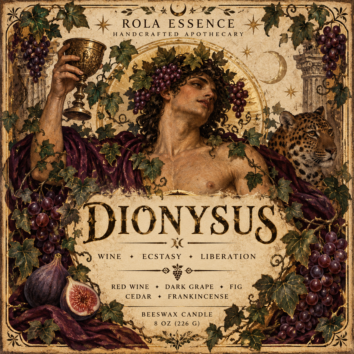 Dionysus Beeswax Candle - The Divine Reveler