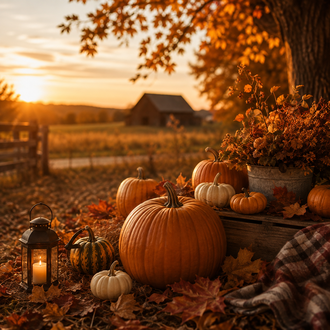 Harvest Moon Pumpkin Beeswax Candle