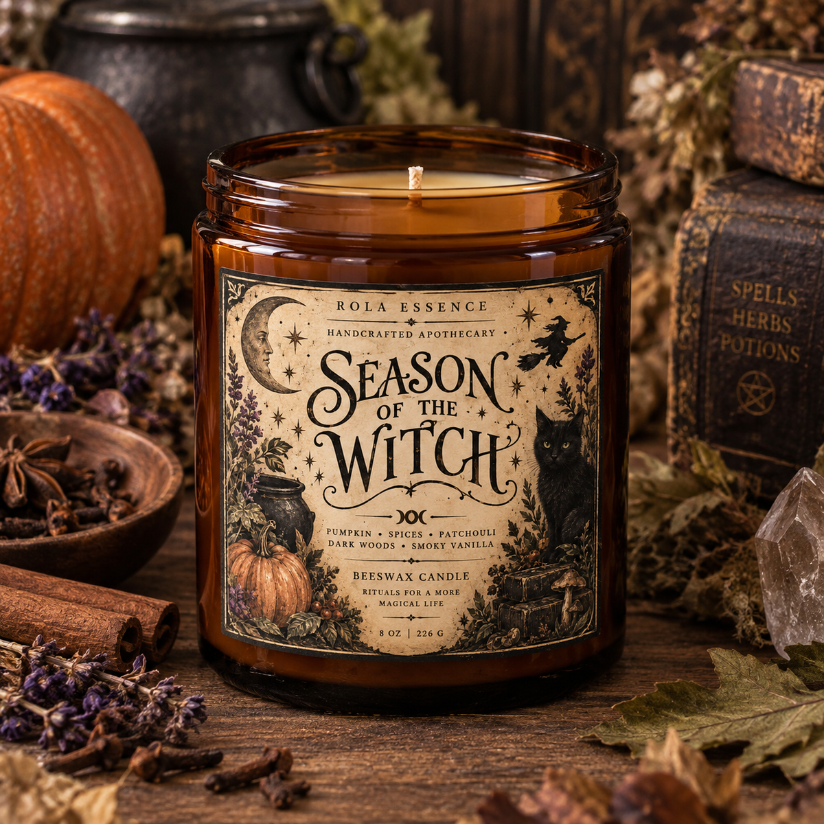 Season of the Witch Beeswax Candle