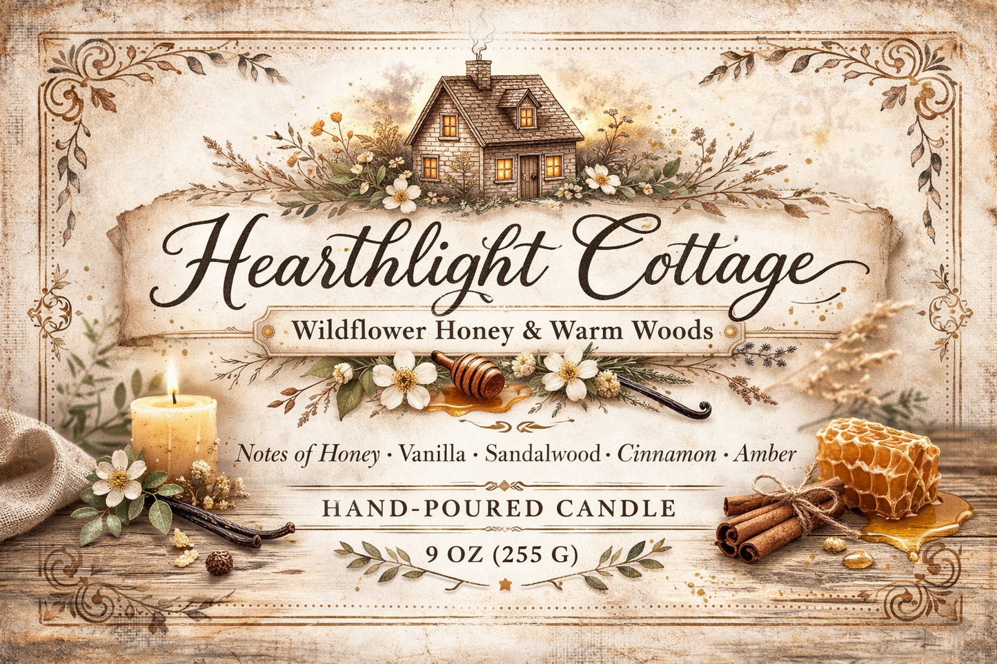 Hearthlight Cottage - Cozy Cottage Candle