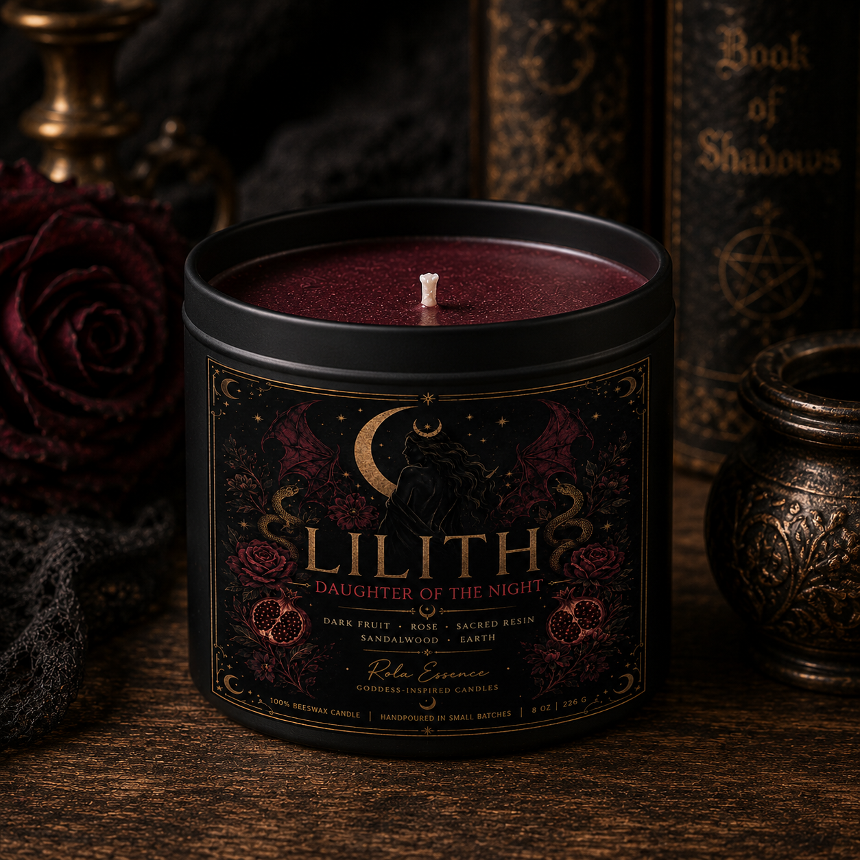 Lilith • Daughter of the Night Beeswax Candle