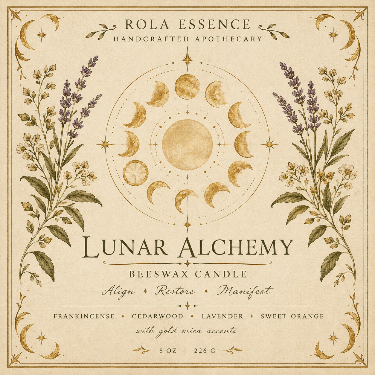 Lunar Alchemy Beeswax Candle
