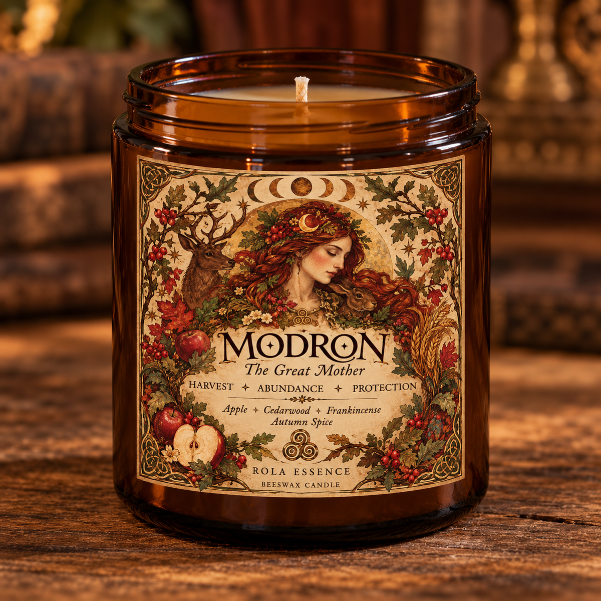Modron – The Great Mother Beeswax Candle