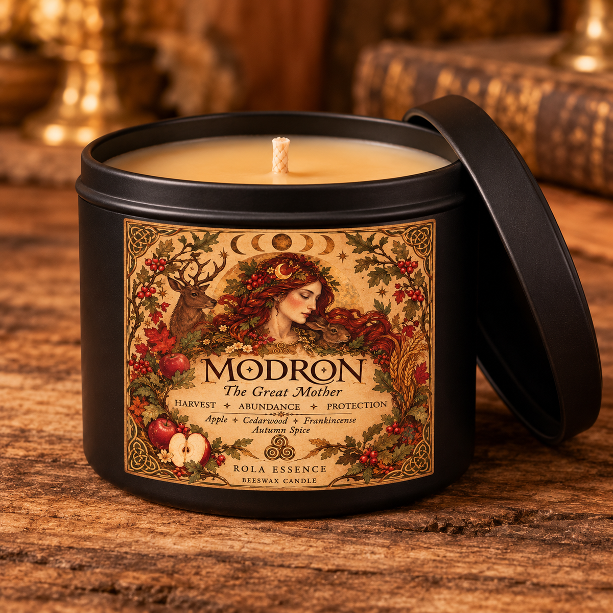 Modron – The Great Mother Beeswax Candle
