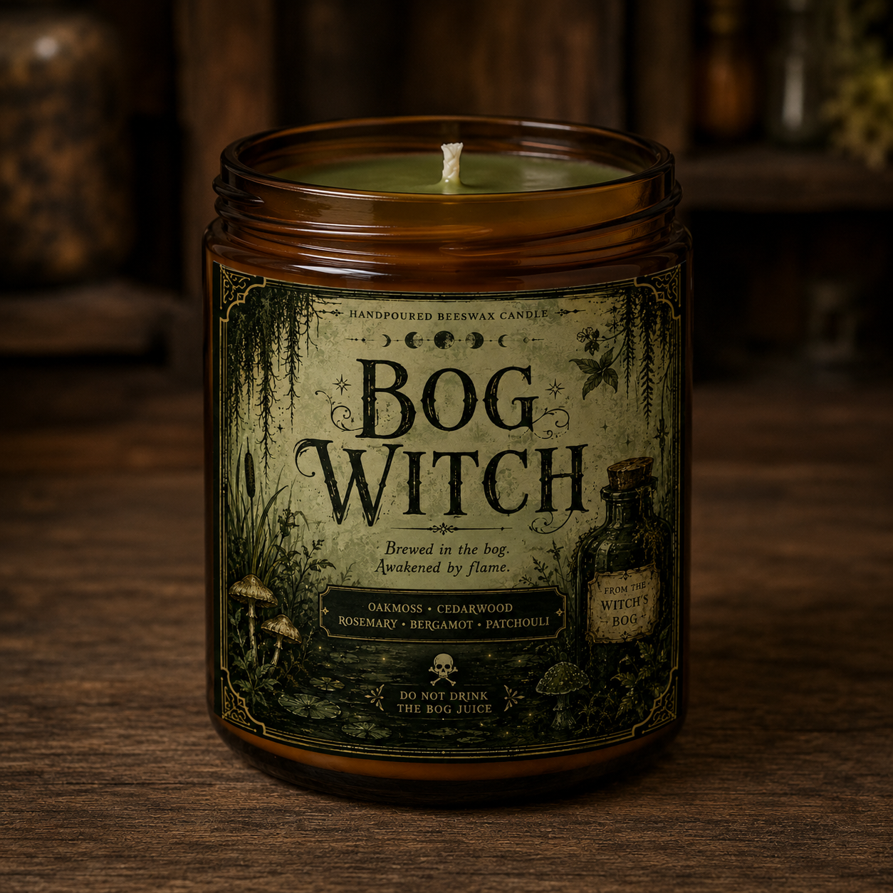 Bog Witch Beeswax Candle