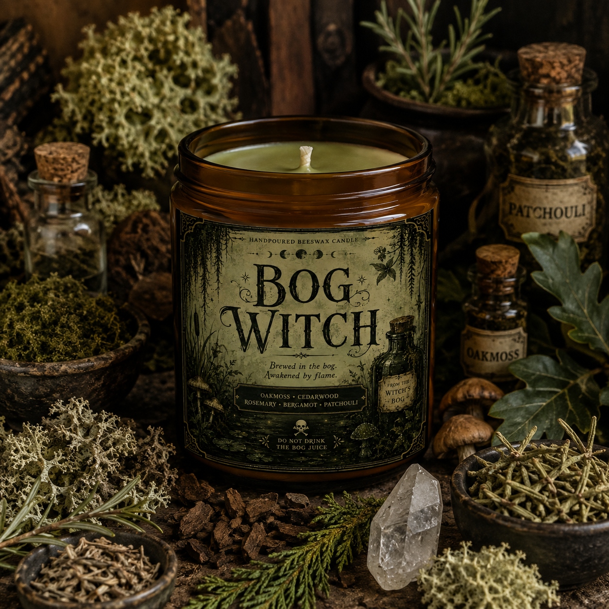 Bog Witch Beeswax Candle