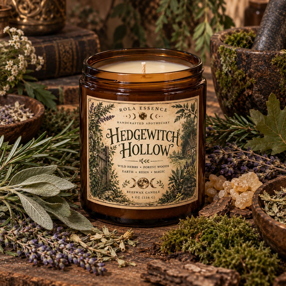 Hedgewitch Hollow Beeswax Candle | Where Wild Magic Takes Root.