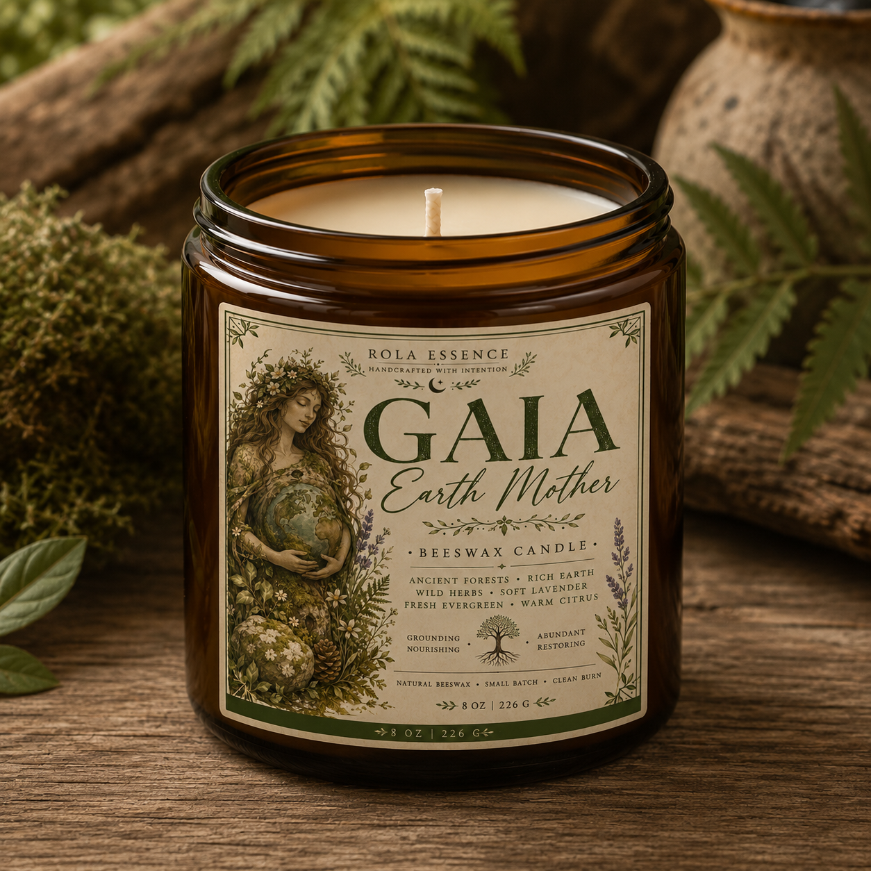 Gaia: Earth Mother Beeswax Candle