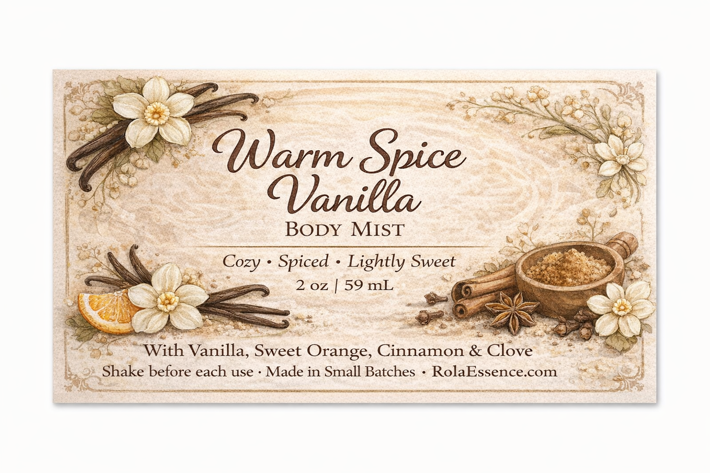 Warm Spice Vanilla Body Mist