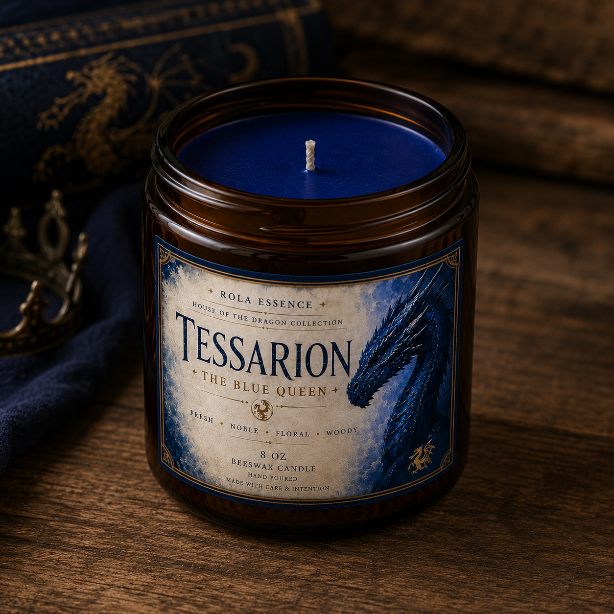 Tessarion: The Blue Queen Candle
