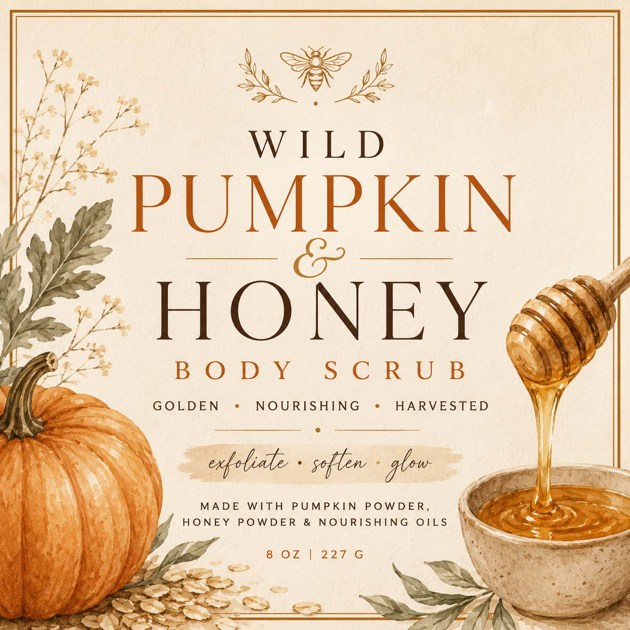 Wild Pumpkin & Honey Body Scrub - Golden • Nourishing • Harvested