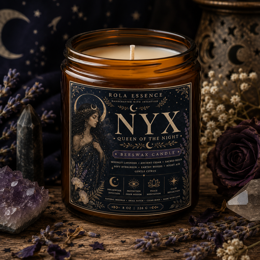Nyx: Queen of the Night Beeswax Candle