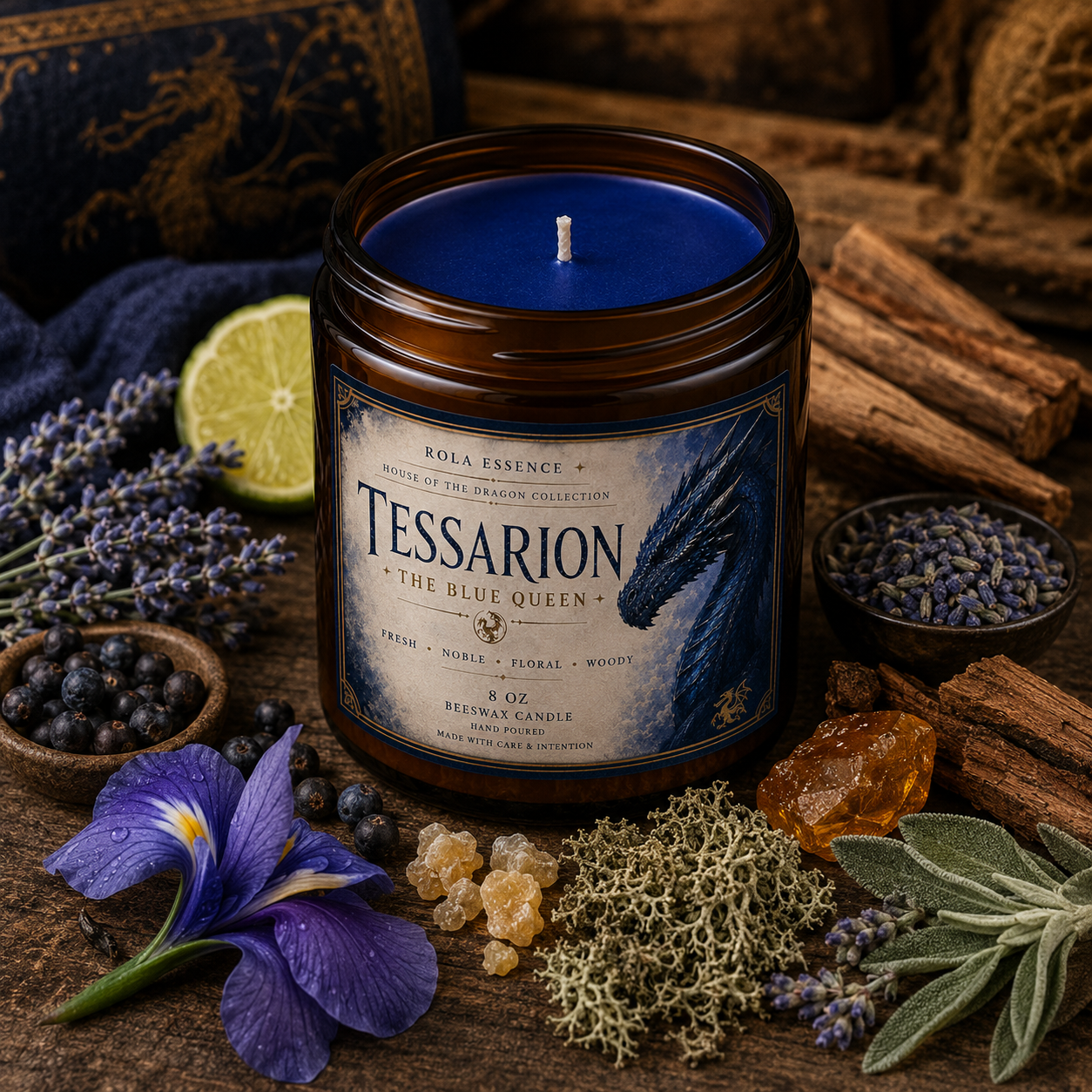 Tessarion: The Blue Queen Candle