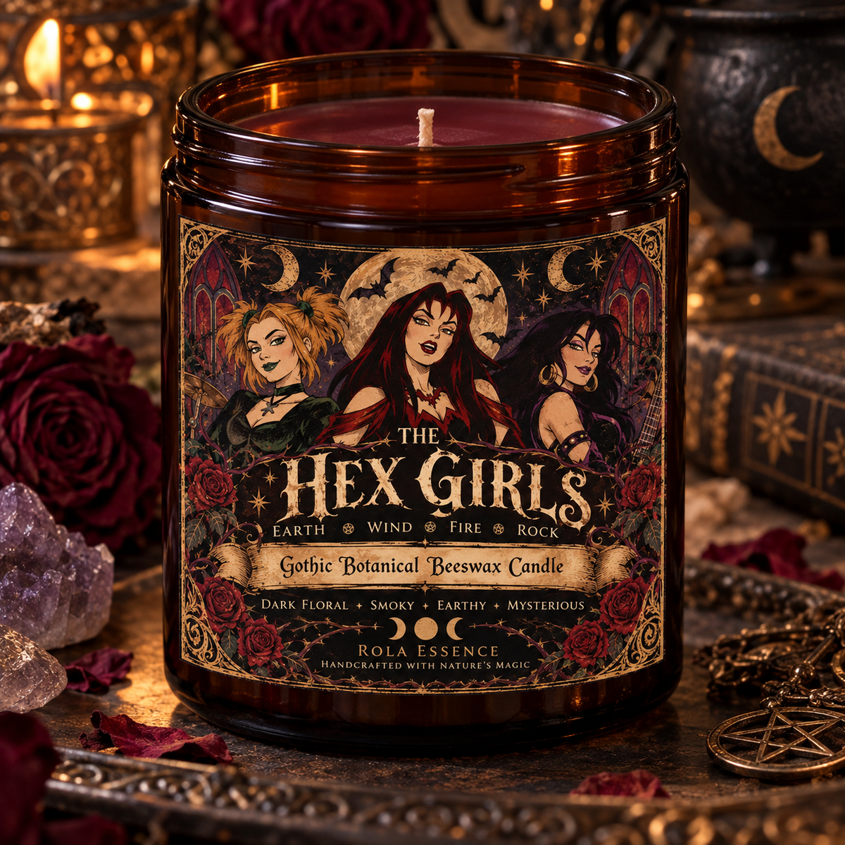 The Hex Girls | Gothic Botanical Beeswax Candle