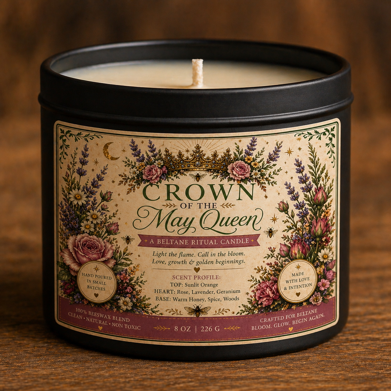 Crown of the May Queen Beeswax Candle