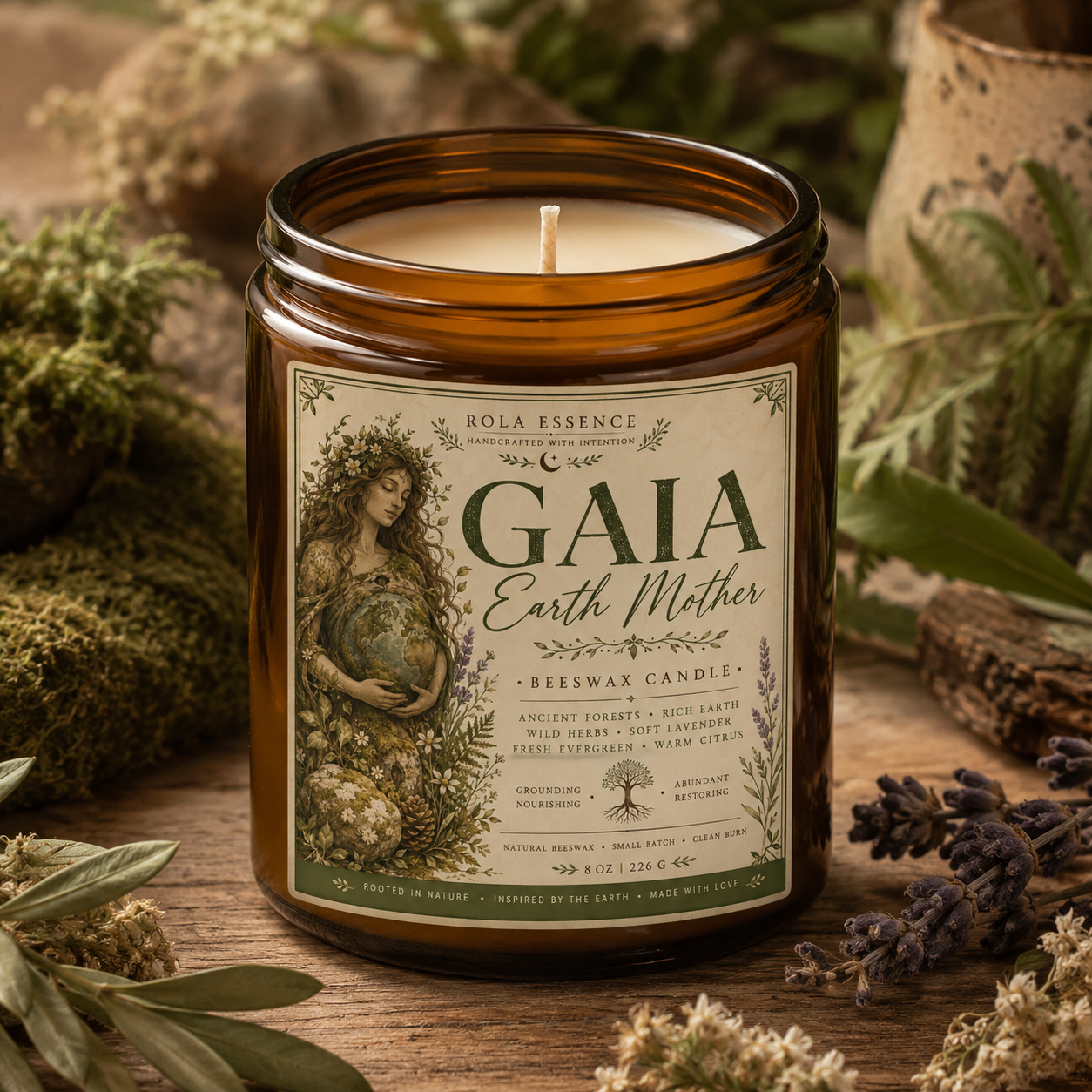 Gaia: Earth Mother Beeswax Candle