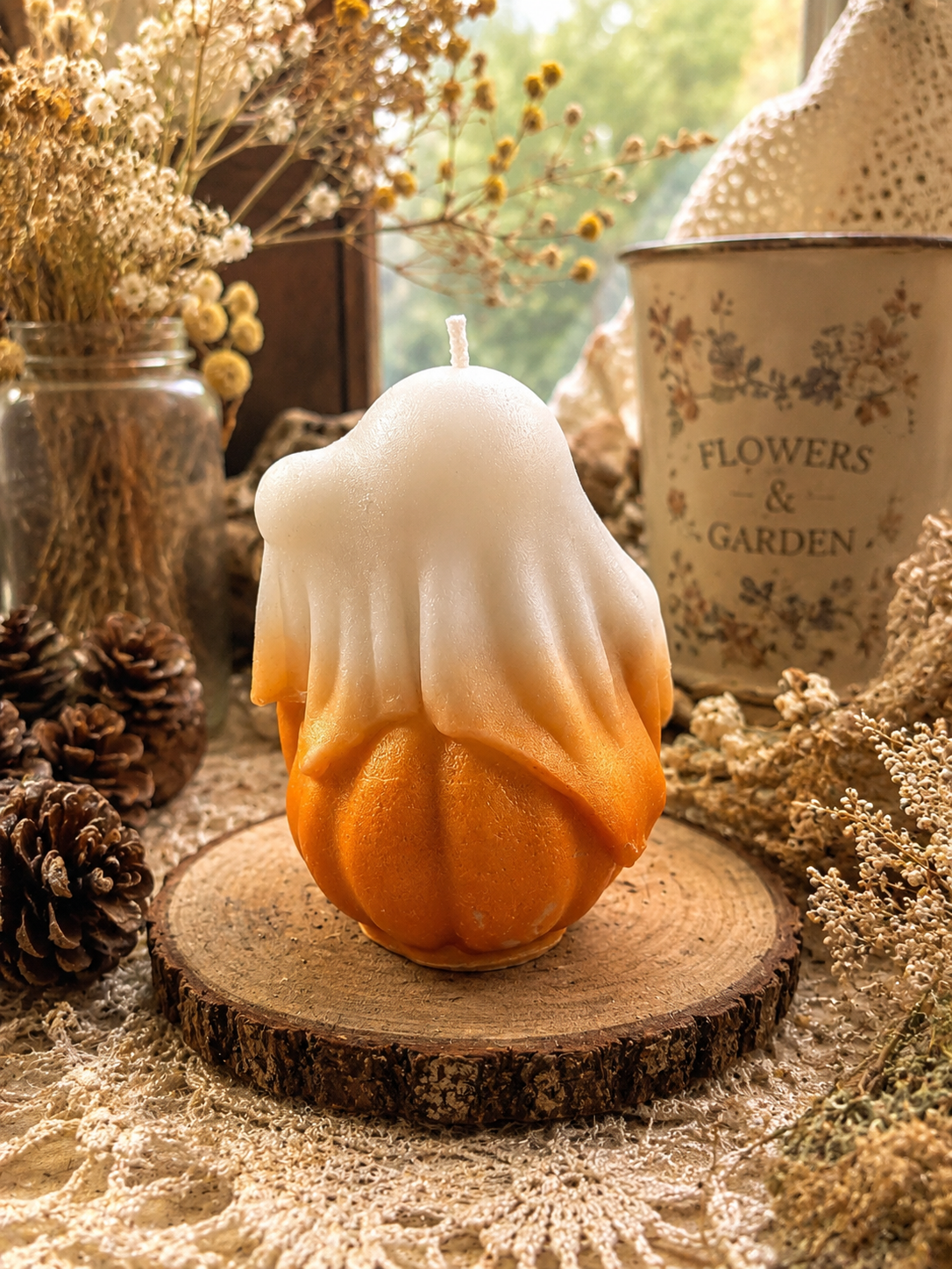 Pumpkin Veil Beeswax Candle