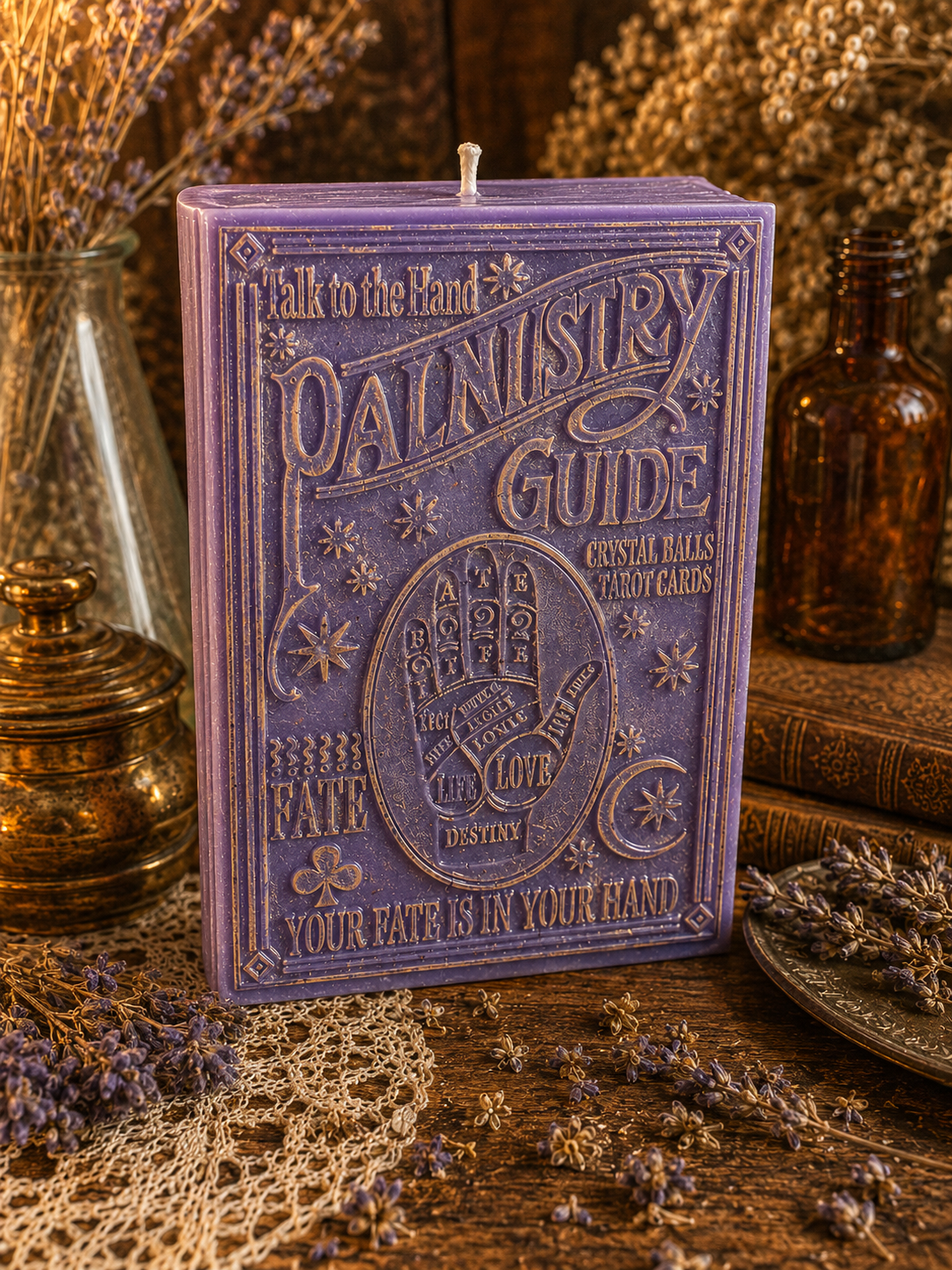 The Fortune Keeper | Palmistry Book Beeswax Candle