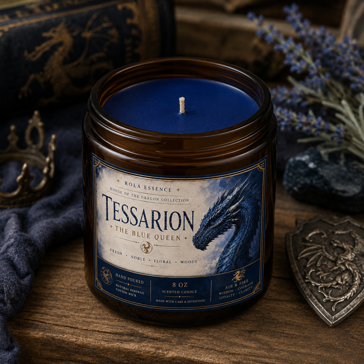 Tessarion: The Blue Queen Candle
