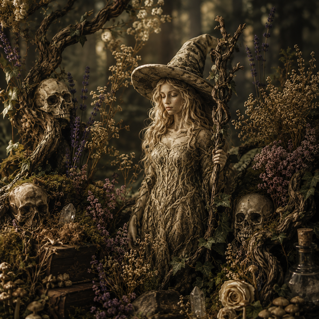 The Bonewood Witch Beeswax Candle