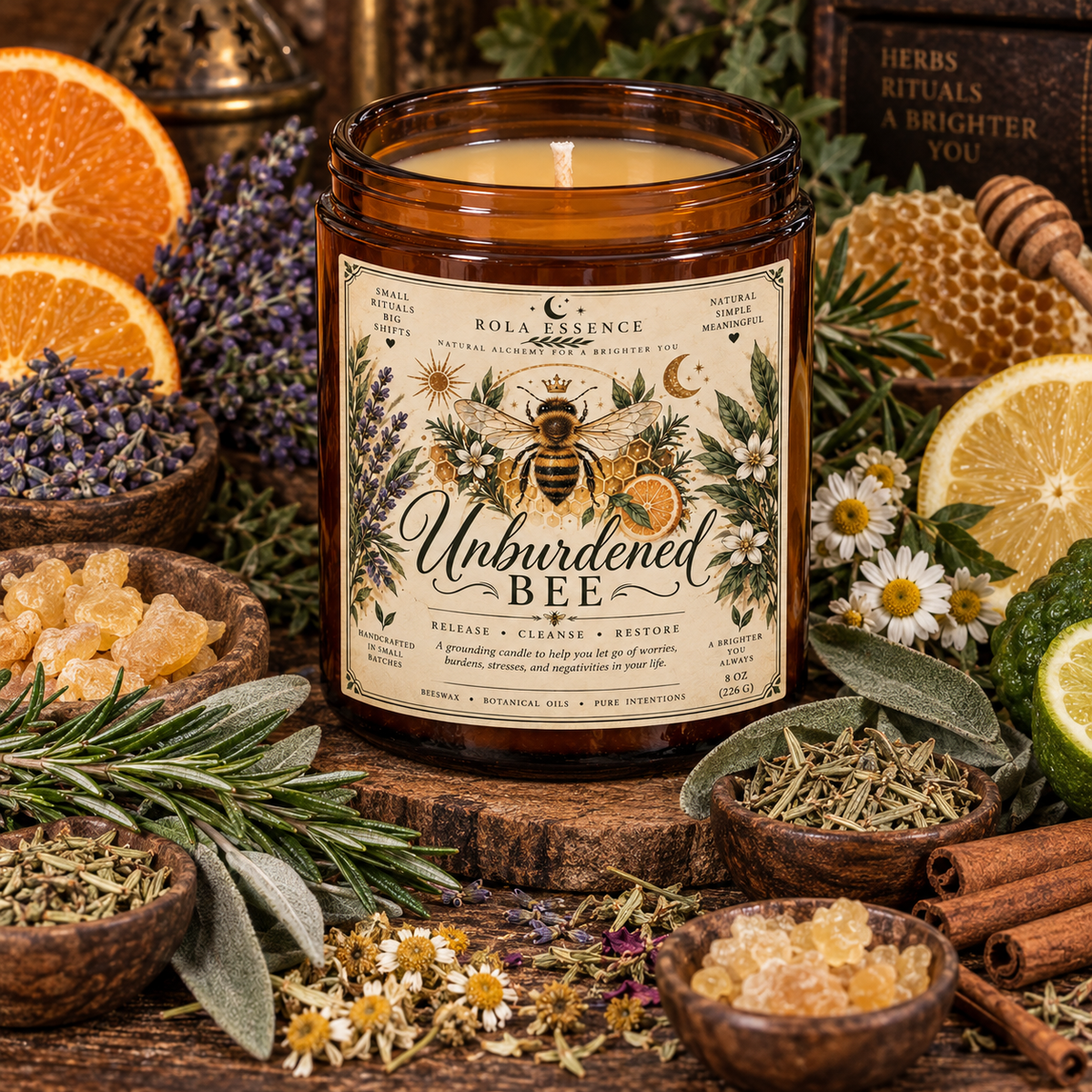 Unburdened Bee Candle - Release • Cleanse • Restore