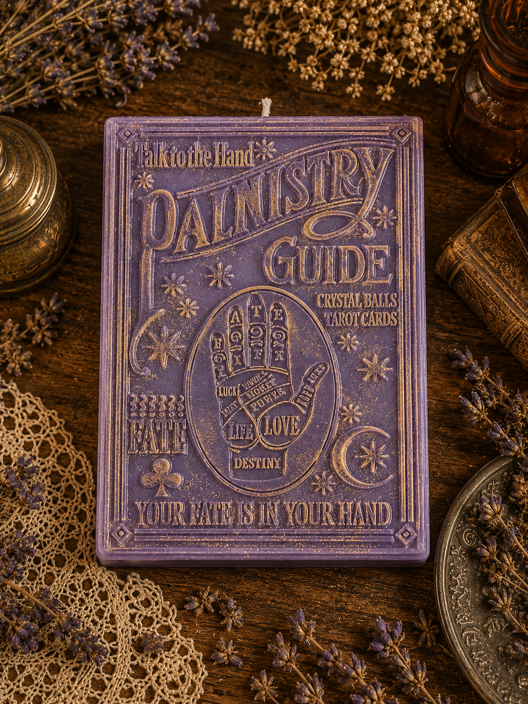 The Fortune Keeper | Palmistry Book Beeswax Candle