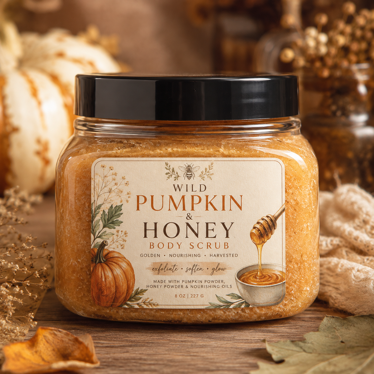 Wild Pumpkin & Honey Body Scrub - Golden • Nourishing • Harvested
