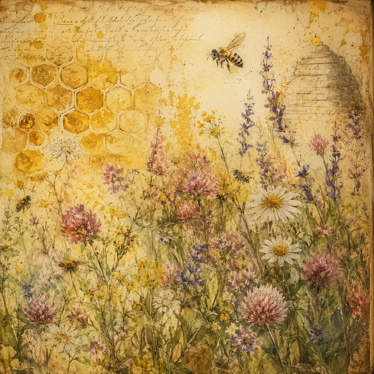 Honeycomb Meadow Beeswax Candle - Where Wildflowers Hum