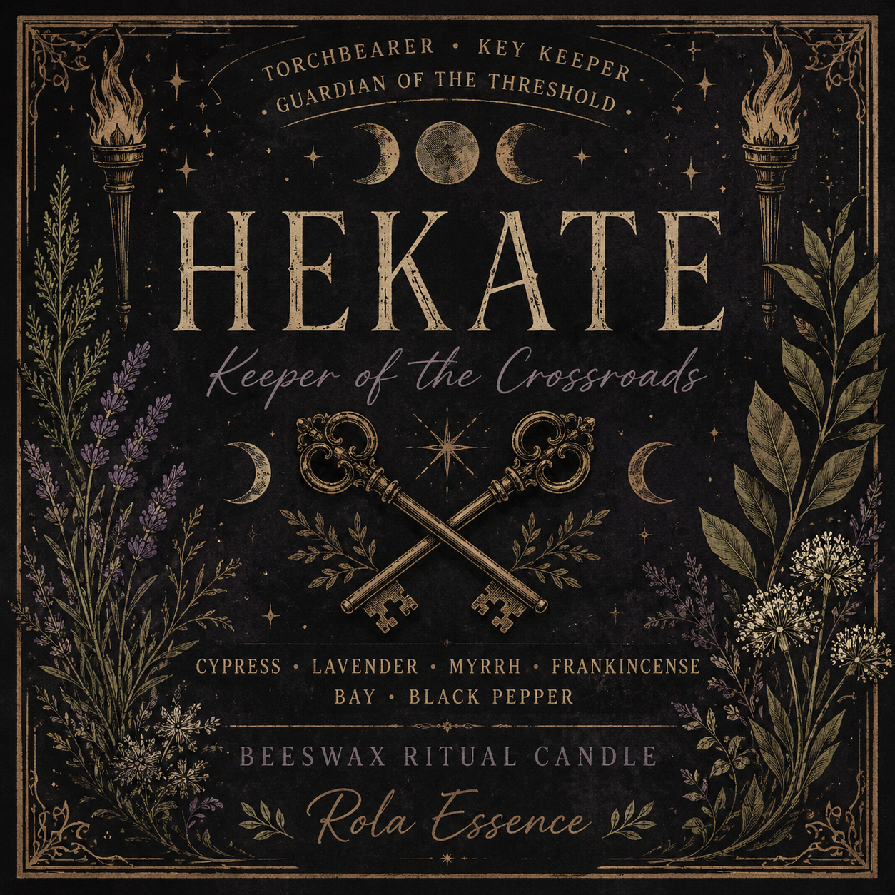 Hekate Beeswax Candle | Keeper of the Crossroads