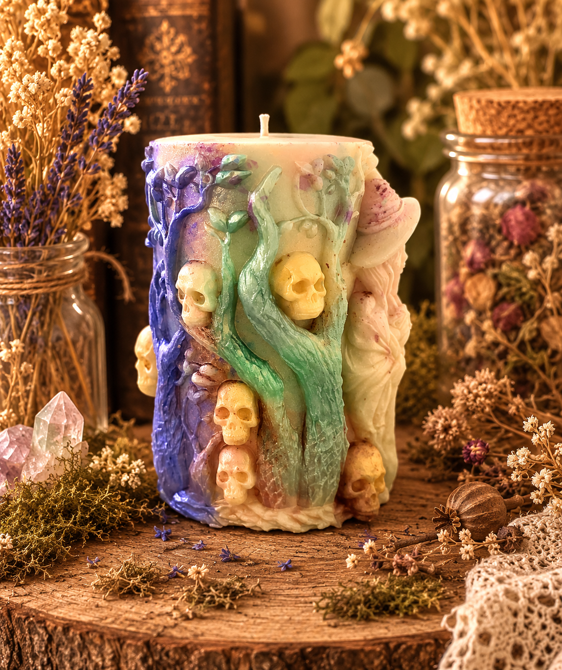 The Bonewood Witch Beeswax Candle