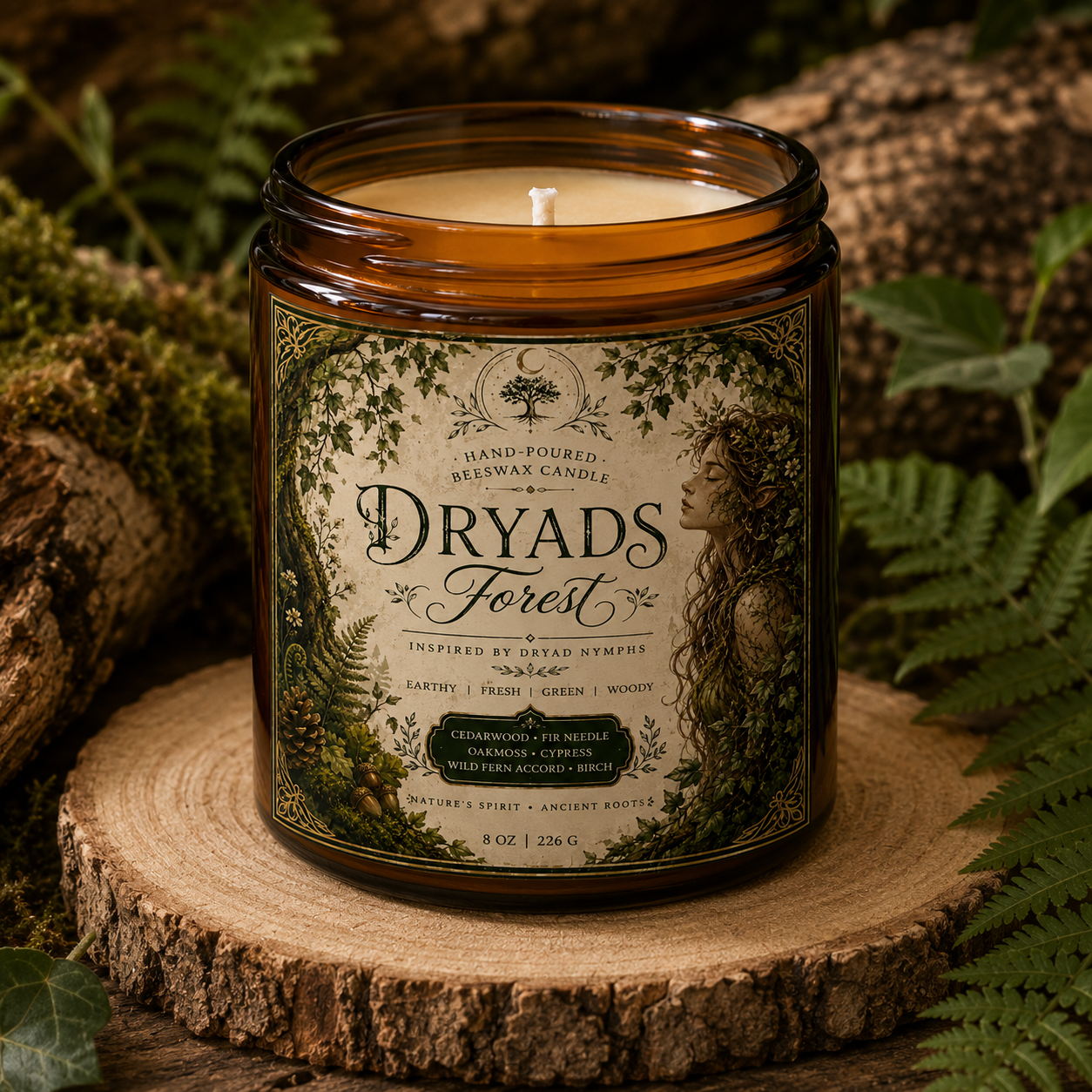 Dryad Forest Nymph | Hand-Poured Beeswax Candle