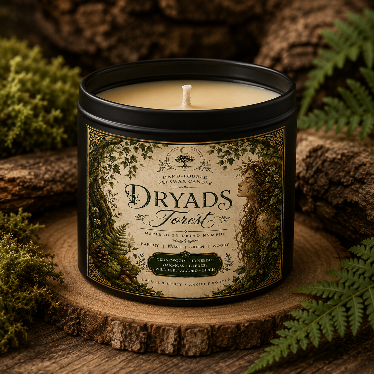 Dryad Forest Nymph | Hand-Poured Beeswax Candle