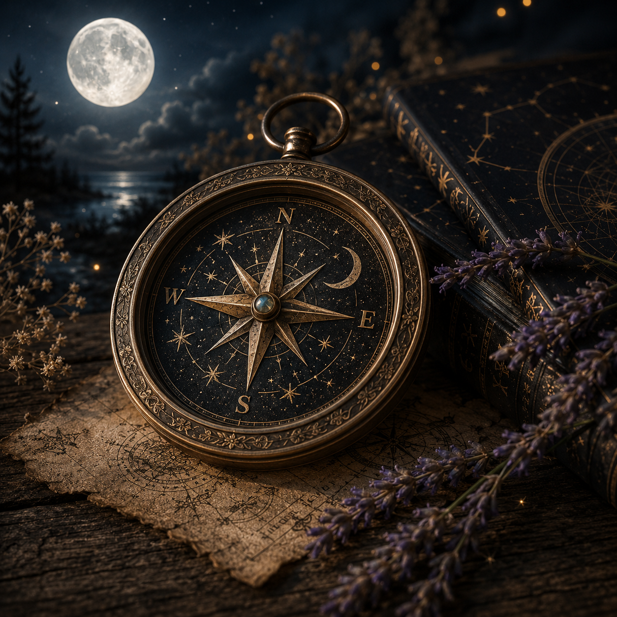 Moonlit Compass Candle