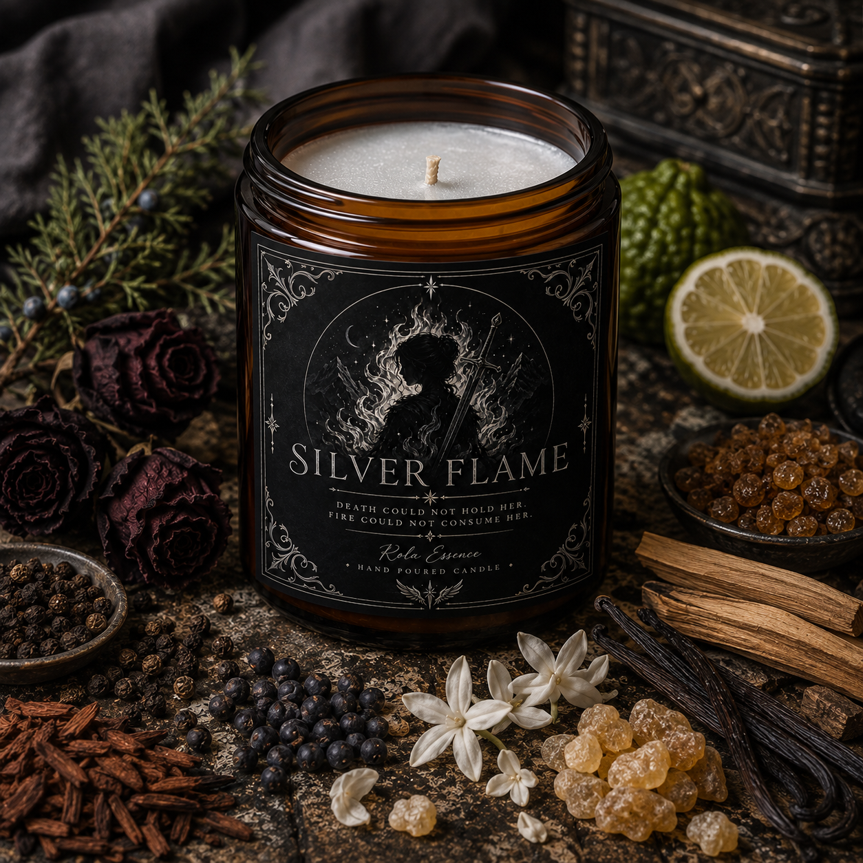 Silver Flame Beeswax Candle | Inspired by Nesta Archeron