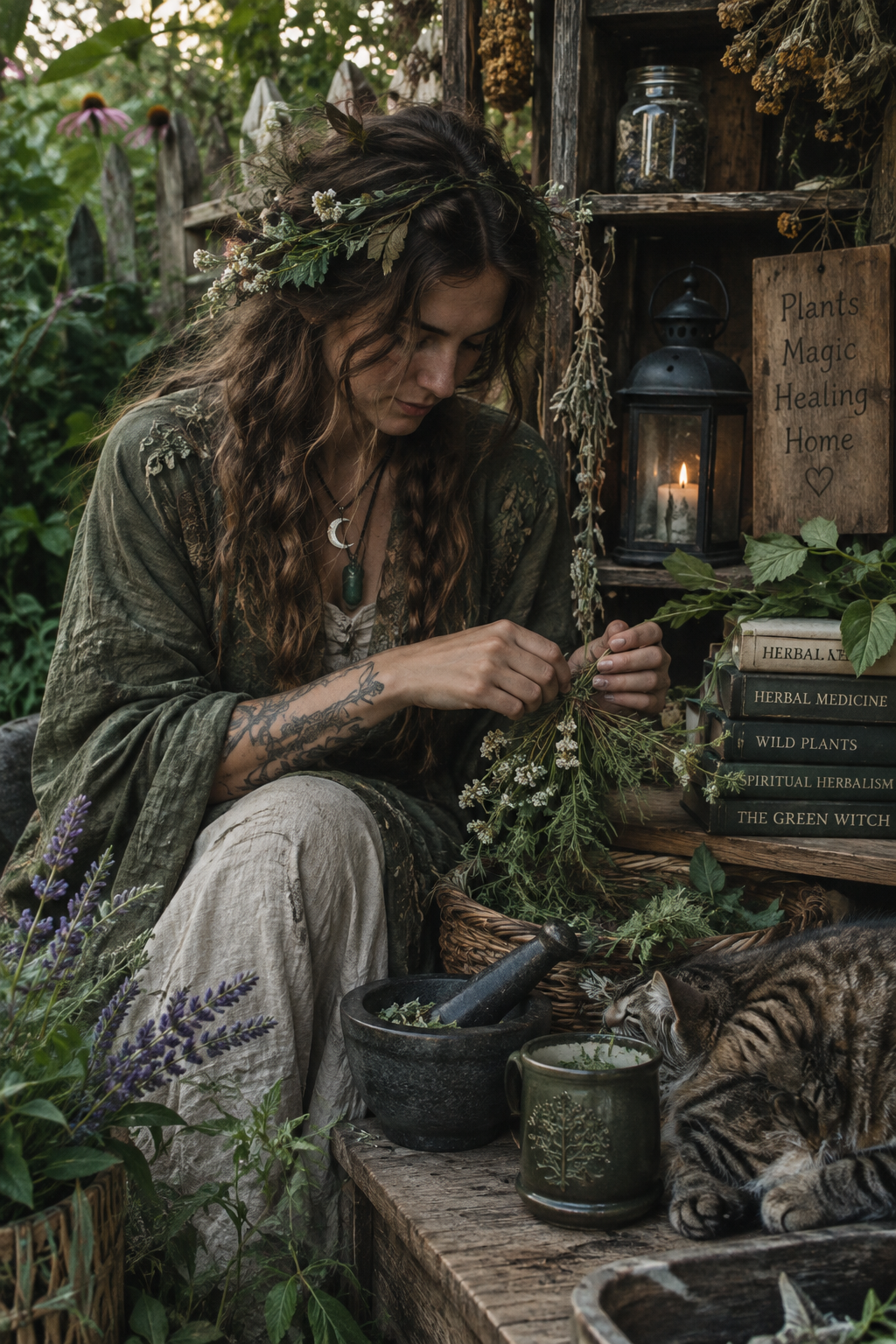 Verdant Spell - Green Witch Inspired Beeswax Candle