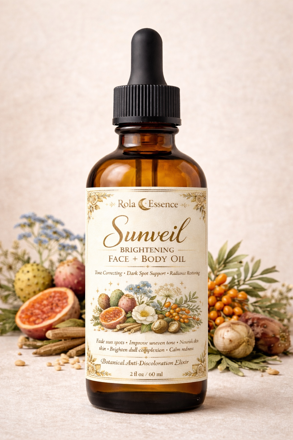 Sunveil Brightening Face + Body Oil - Botanical Tone-Correcting Elixir