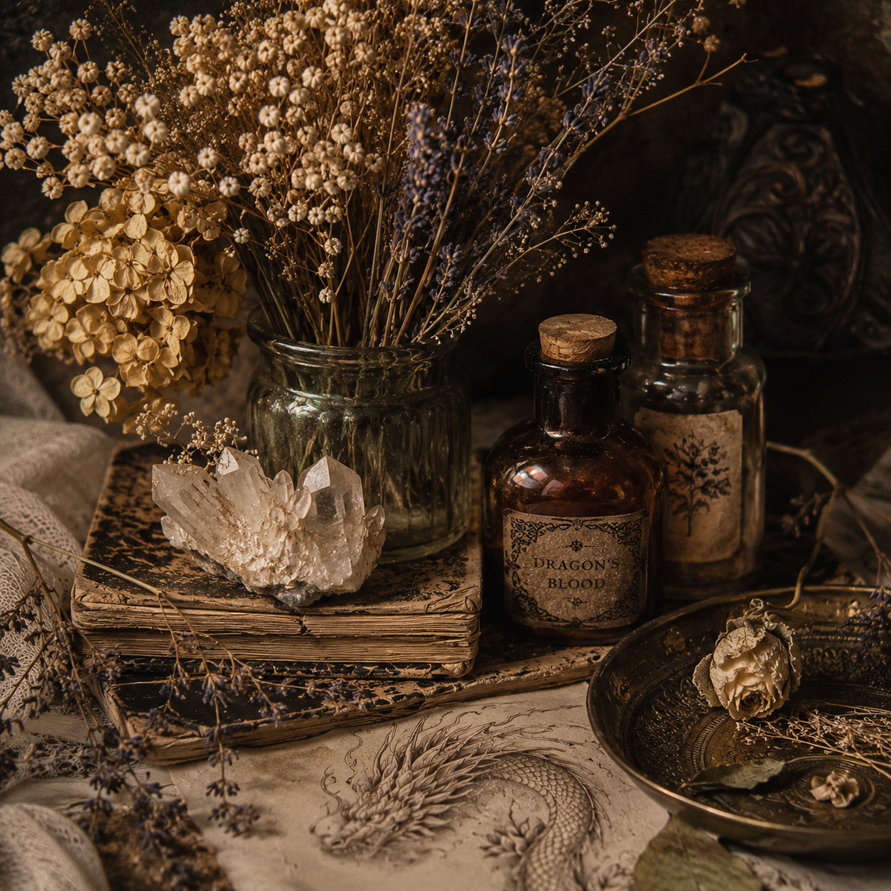 Dragon’s Grace Beeswax Candle  Where Strength Blooms.