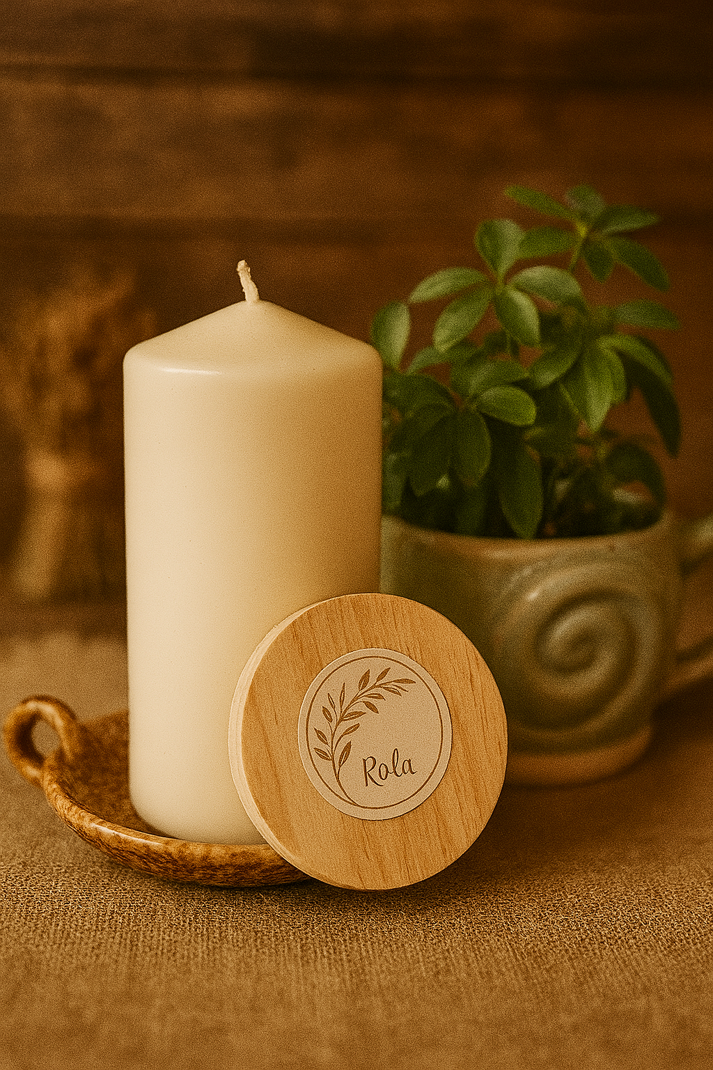 Tall White Pillar Candle